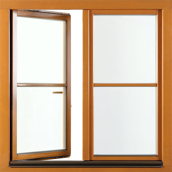 SOFTLINE 68 Holzfenster Kiefer Eiche hell Aussenansicht DRUTEX