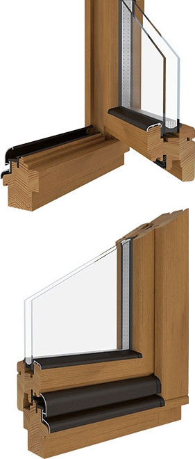 SOFTLINE 68 Holzfenster Kiefer Lasur-Lack Eiche hell DRUTEX