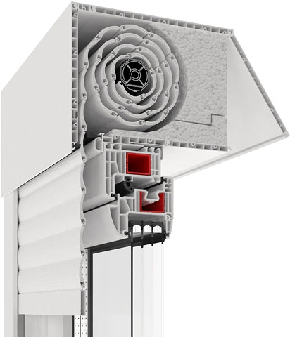 Aufsatz-Rollladen Kasten Revision hinten Fenster Drutex