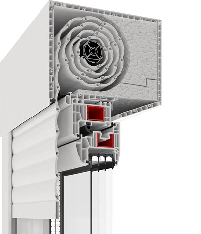Aufsatz-Rollladen Kasten Revision unten Fenster Drutex