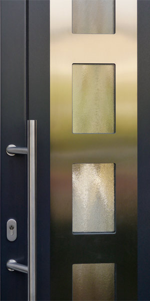IGLO ENERGY Haustür mit Glas und Edelstahl